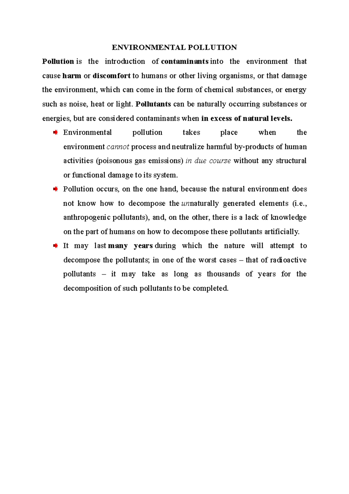 literature review on environmental pollution