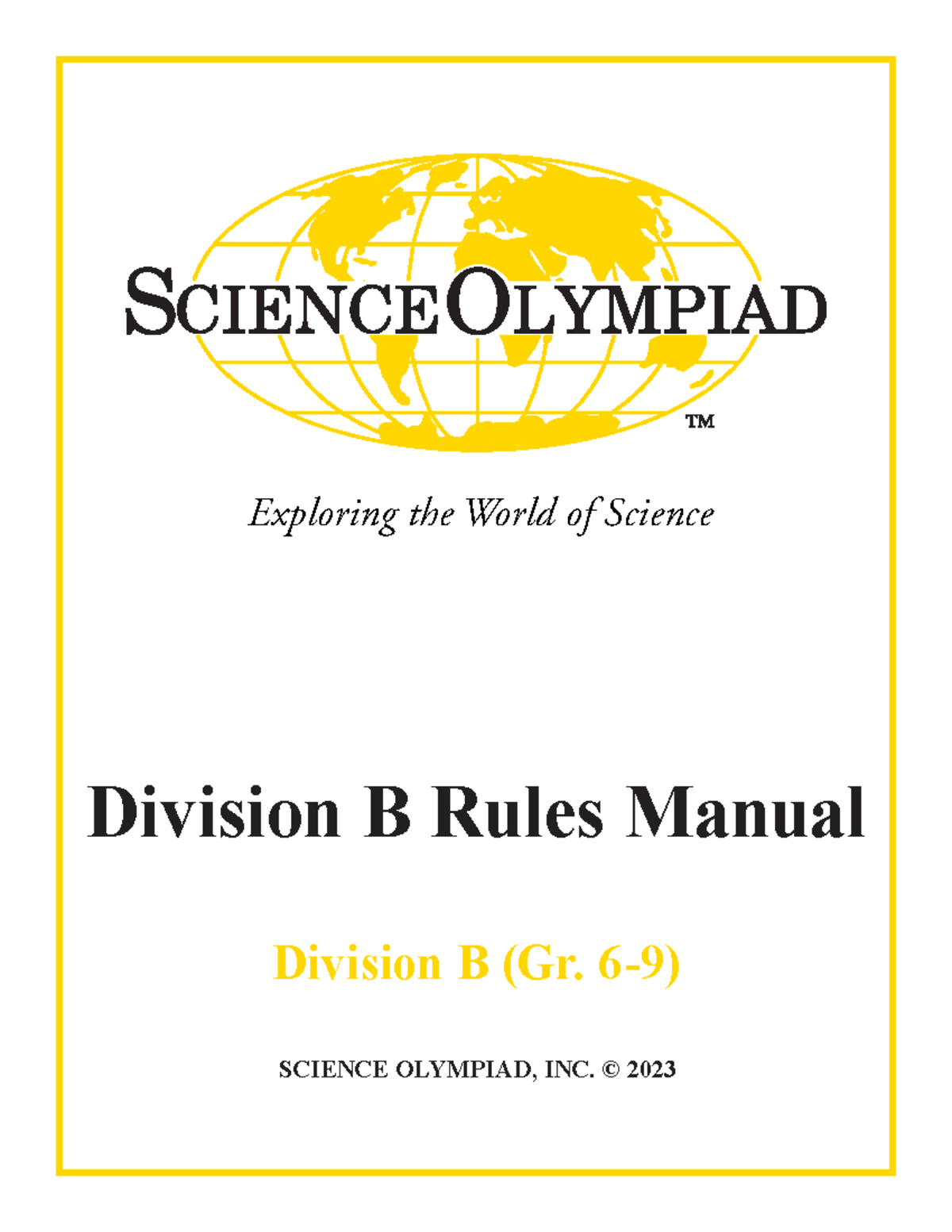 Science Olympiad Div B 2023 Rules Manual Web - Exploring the World of ...