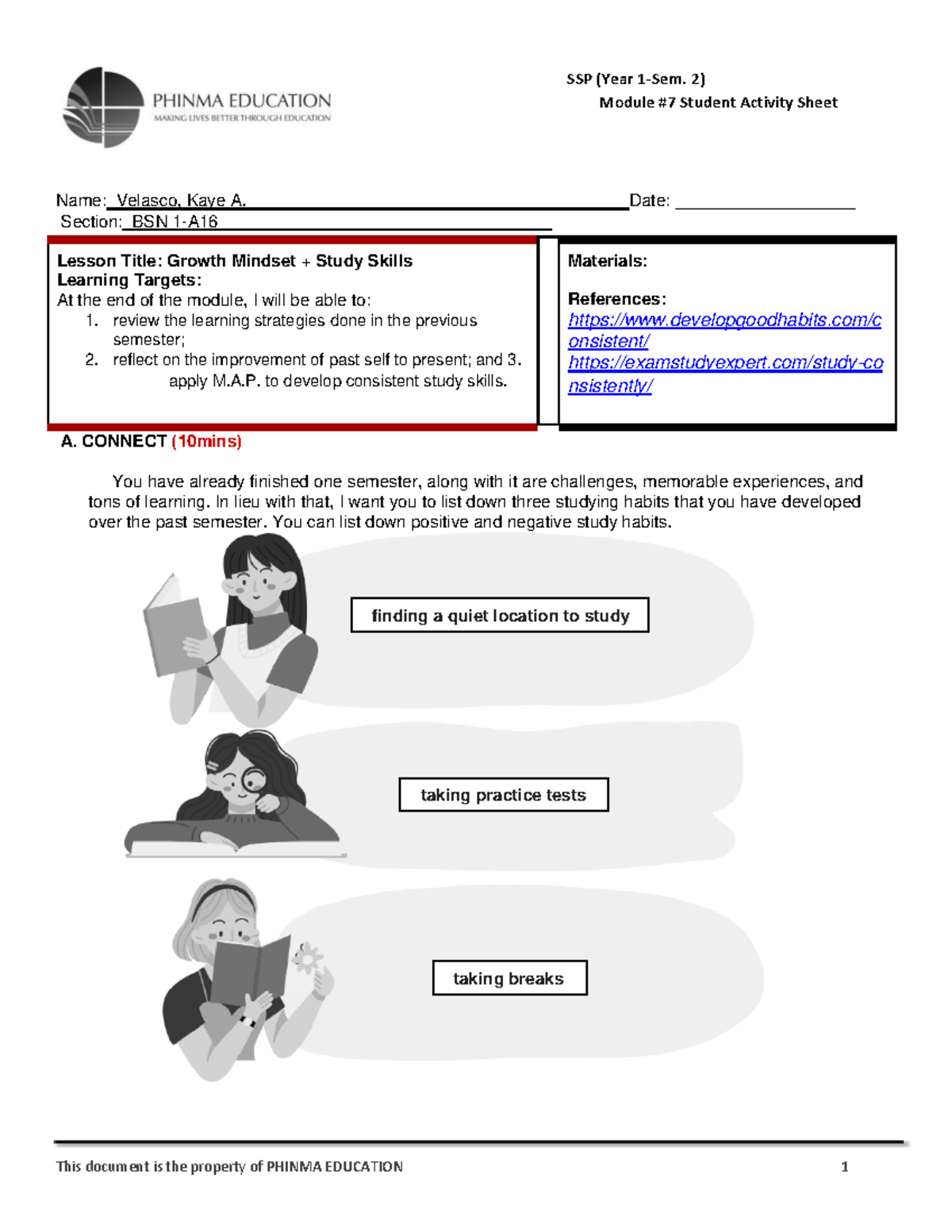 2) Growth Mindset + Study Skills SAS 2nd sem - Module #7 Student ...