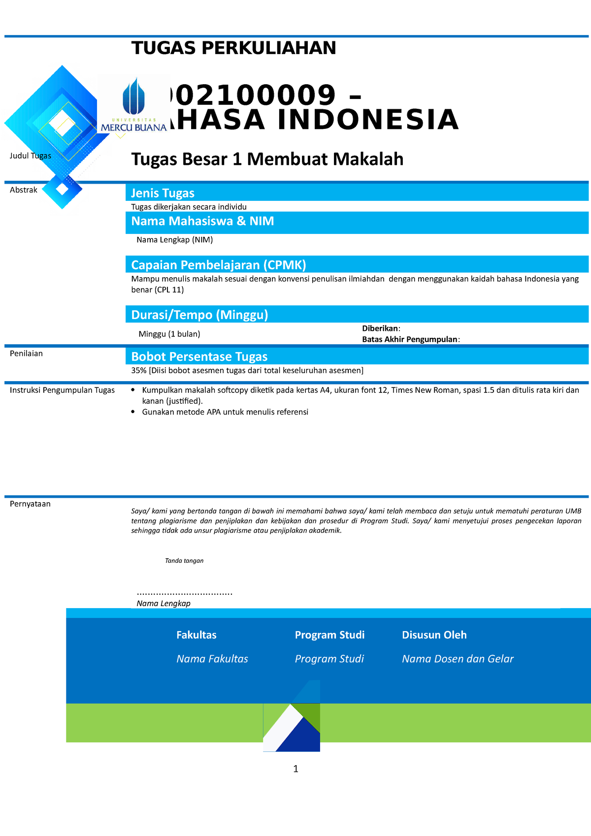 job assignment bahasa indonesia