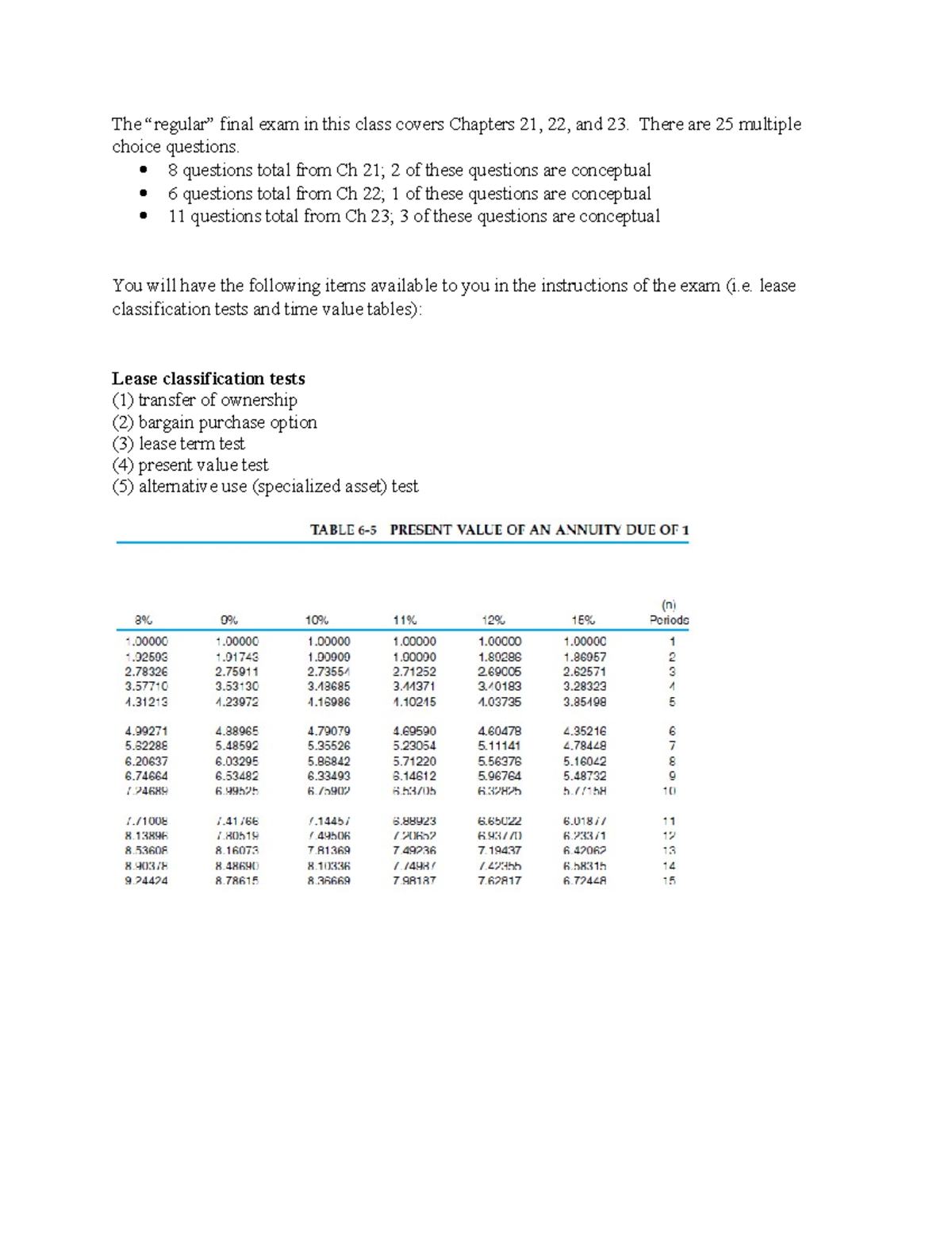 ACCT 301B Exam 3 Review - The “regular” Final Exam In This Class Covers ...