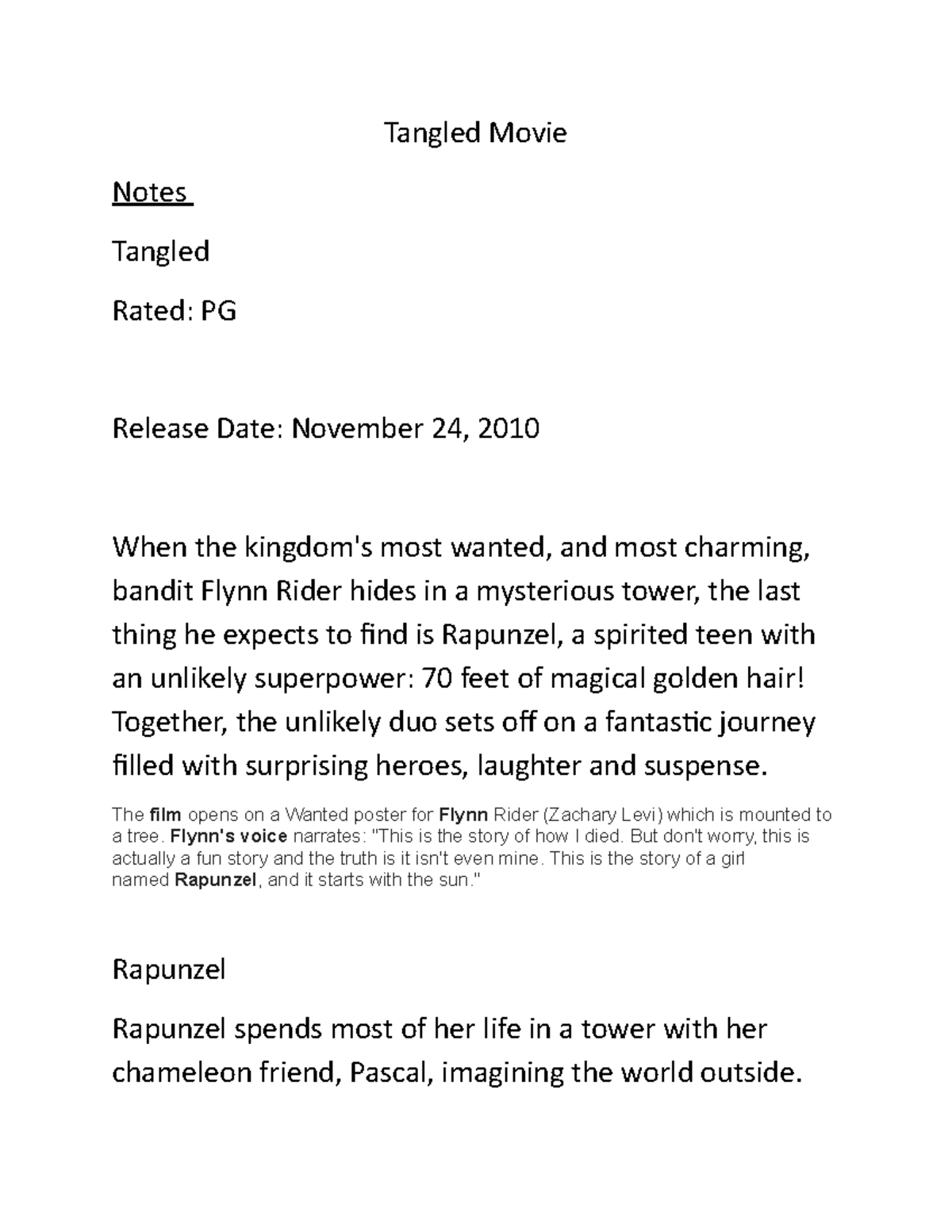 tangled movie review essay