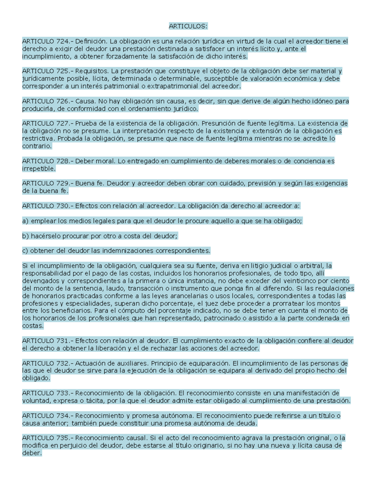 Artículos Derecho código civil y y comercial ARTICULOS ARTICULO 724. Definición. La Artículos Derecho código civil y y comercial ARTICULOS ARTICULO 724. Definición. La