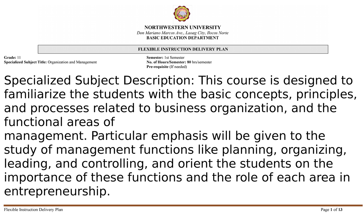 Organization And Management