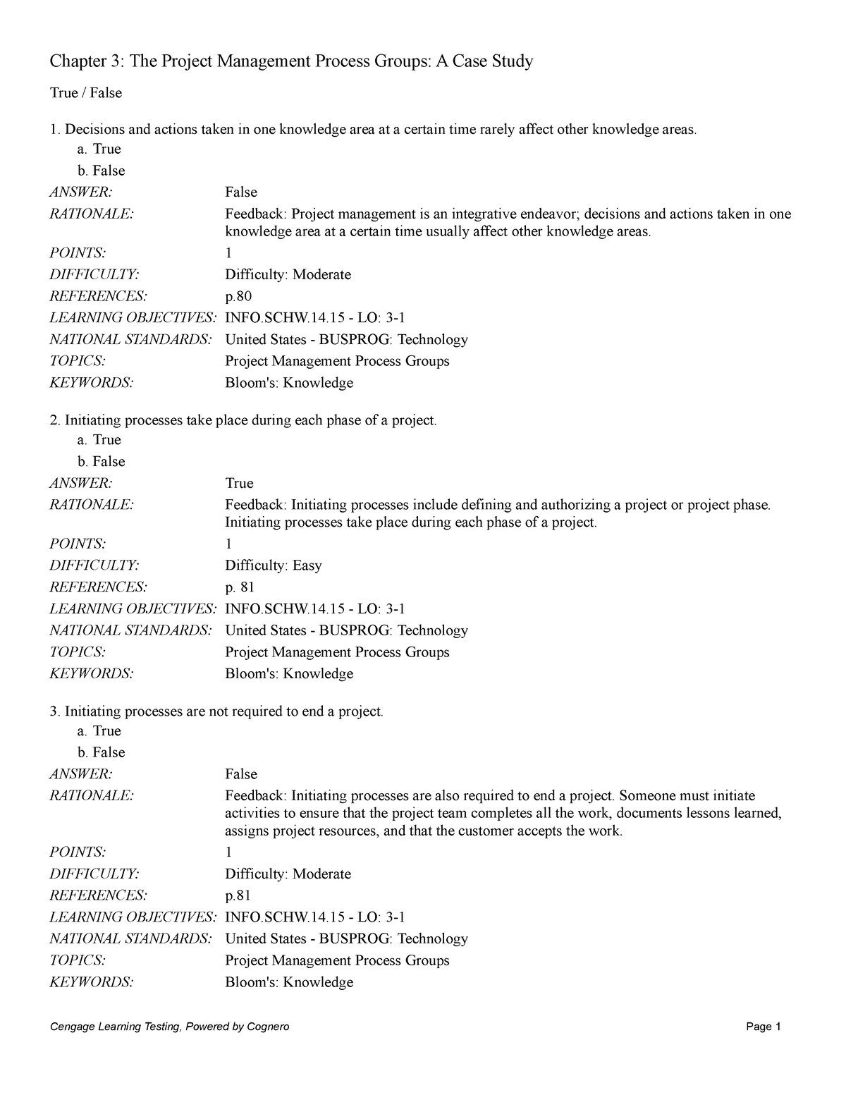 Chapter 3 The Project Management Process Groups A Case Study