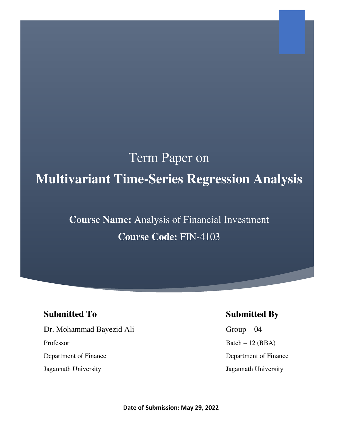 term paper on regression