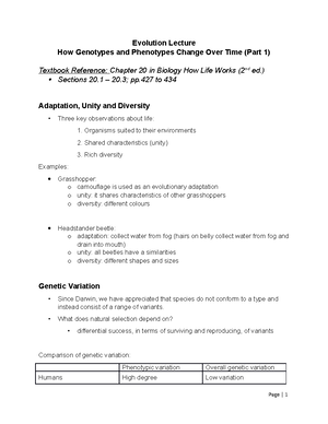 CH 20 3e Pt 2 Darwin, Evolution and Natural Selection WF Notes - Darwin ...