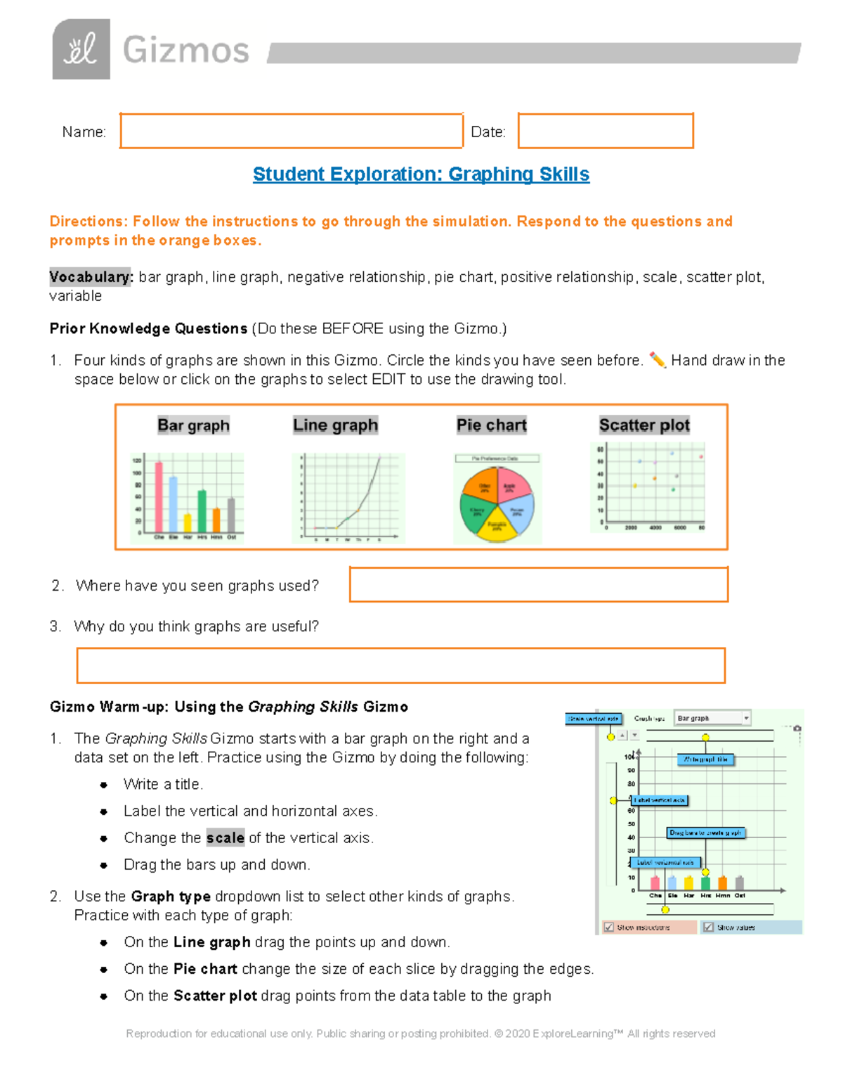 M1L1 Activity Graphing Skills SE - Name: Date: Student Exploration ...