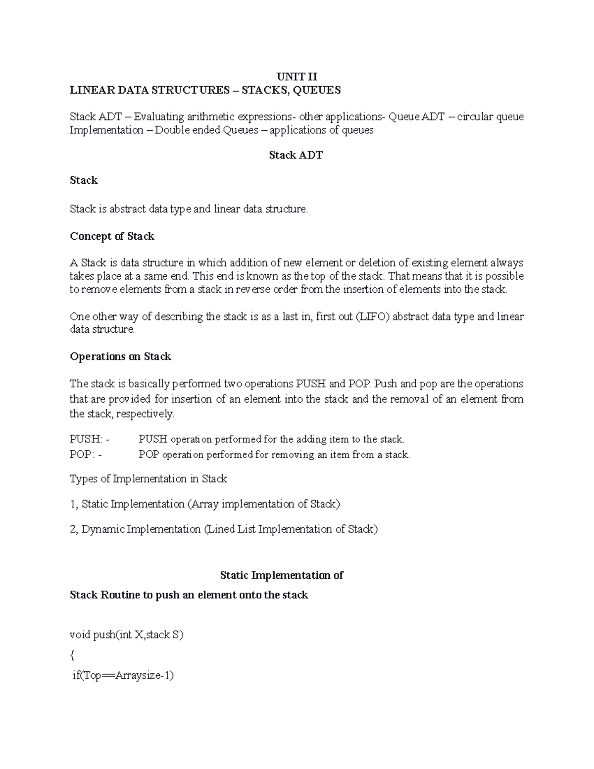 UNIT-3 DS - DATA STRUCTURE NOTES - UNIT III Non Linear DataStructures ...