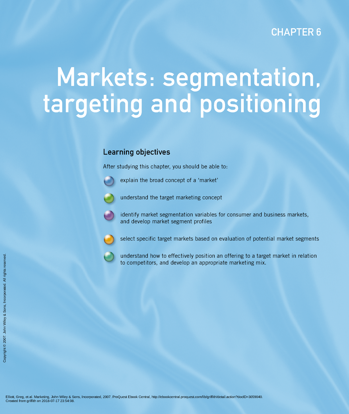 Chapter 6 Textbook Marketing - CHAPTER 6 Markets: Segmentation ...