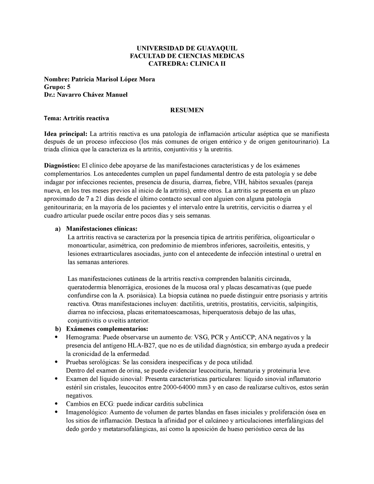 Sdfghtryhfgbfgxx Universidad De Guayaquil Facultad De Ciencias Medicas Catredra Clinica Ii 4728