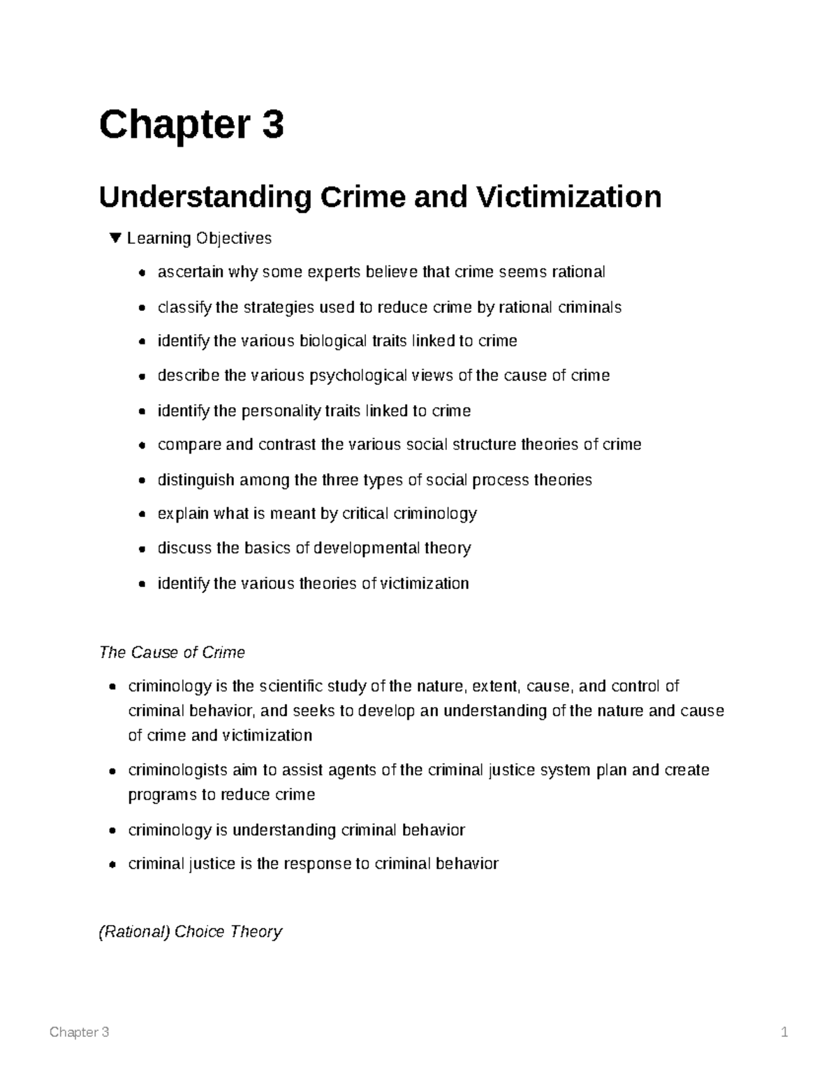 Chapter 3 Powerpoint Notes - Chapter 3 1 Chapter 3 Understanding Crime ...