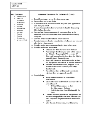 Notes 3 604 - Key Concepts: Measurement Quantitative Description ...