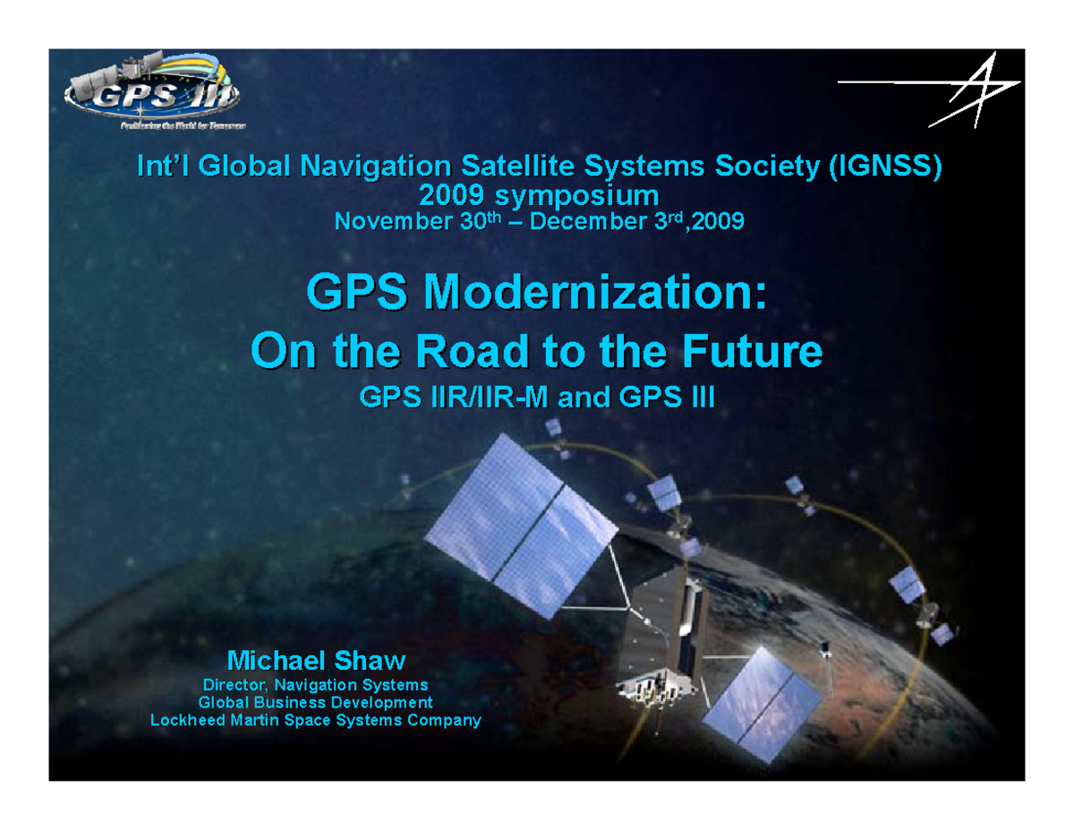 catergory of life relation GPS Modernization On the Road to the