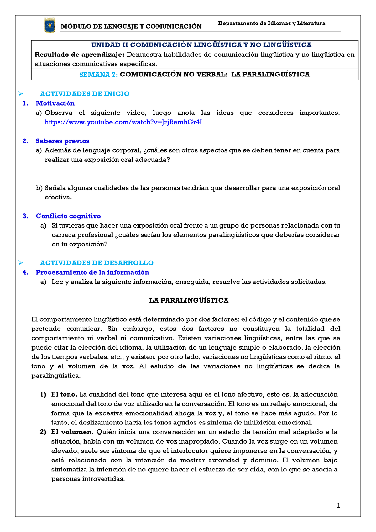 7 - GAAAAAAAAAAA - MÓDULO DE LENGUAJE Y COMUNICACIÓN UNIDAD II ...