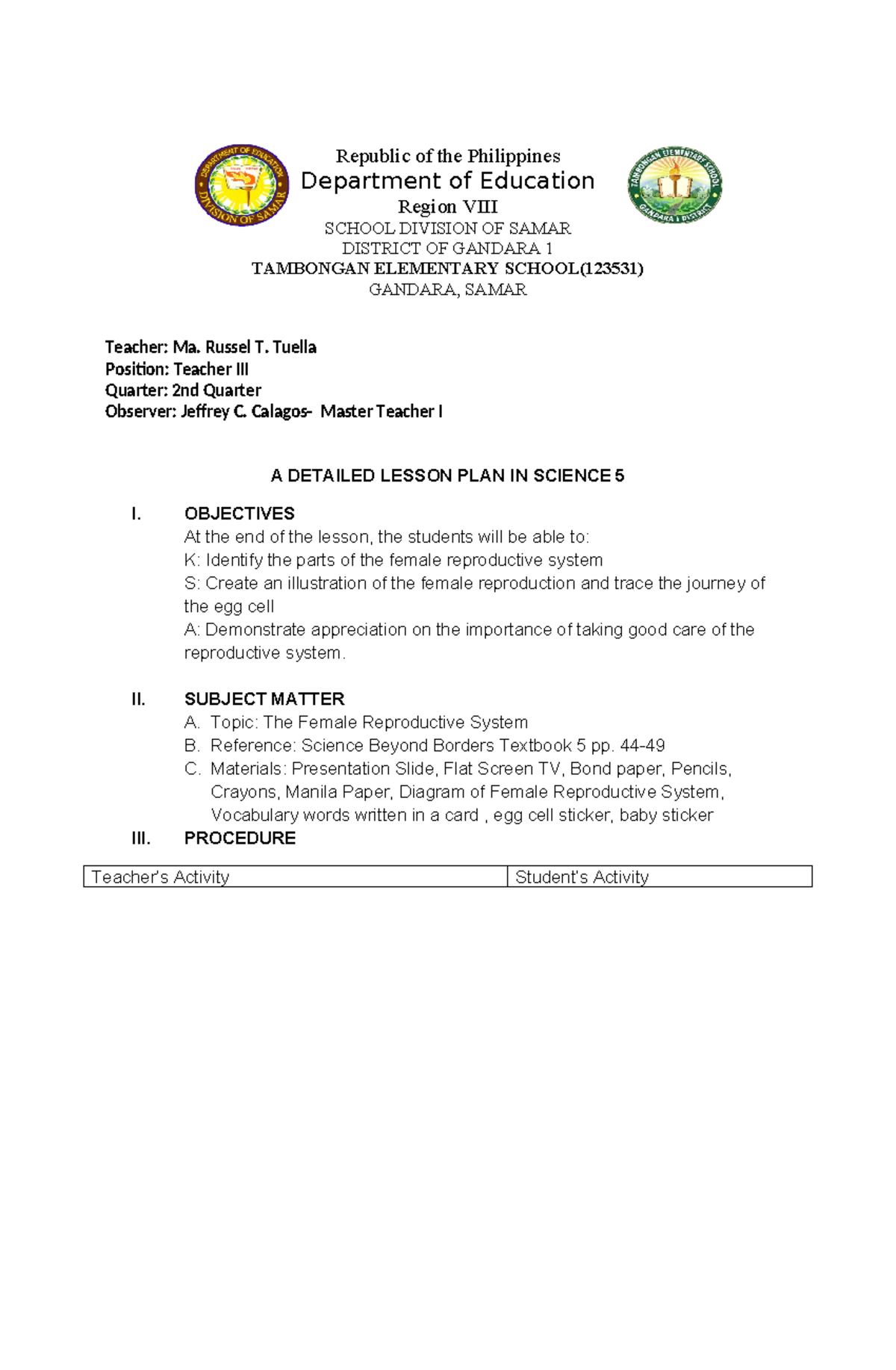A-Detailed-Lesson-Plan-in-Science 2nd Quarter - Republic of the ...
