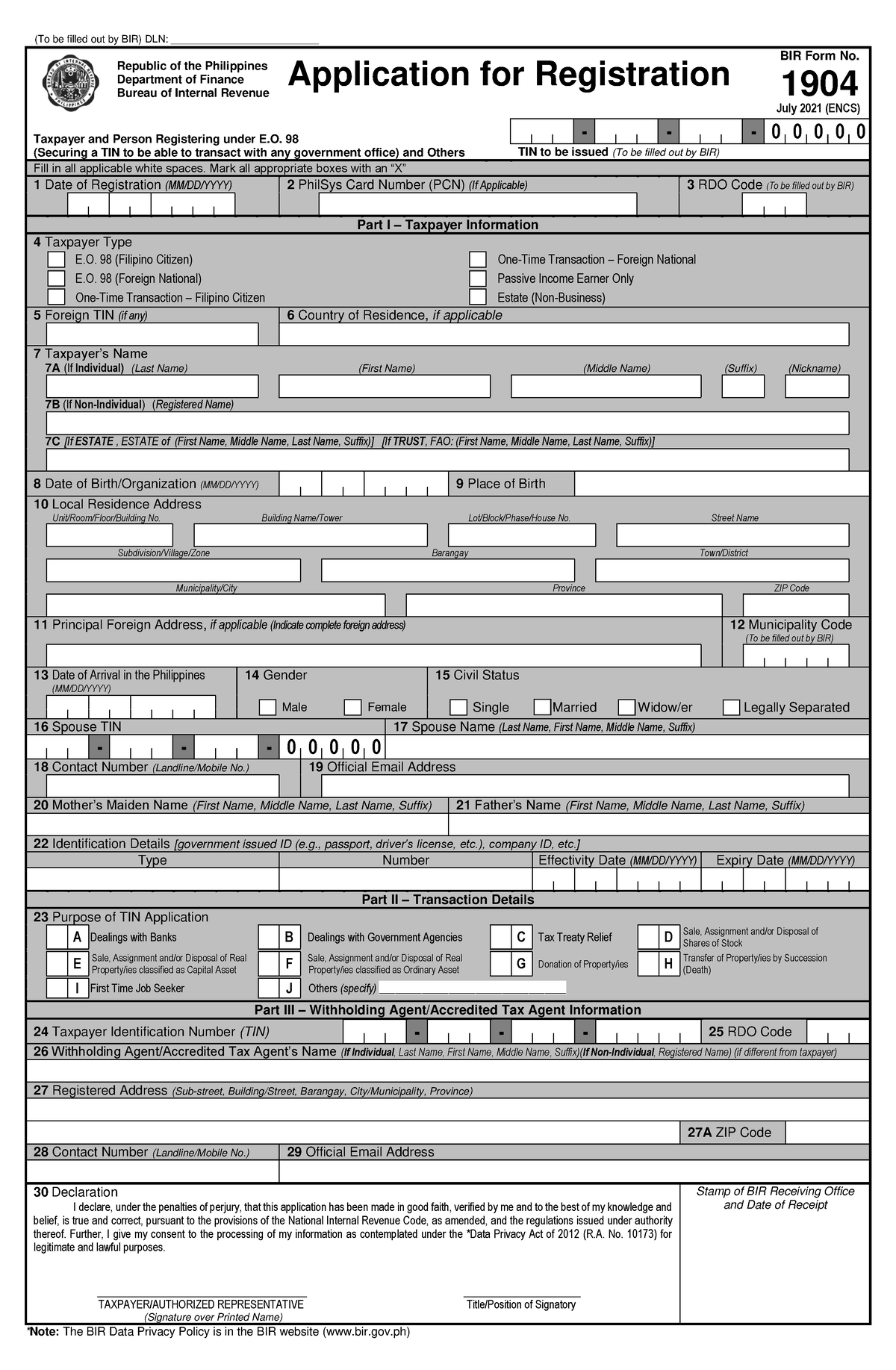 1904 Jul 2021 ENCS - Final - (To Be Filled Out By BIR) DLN ...