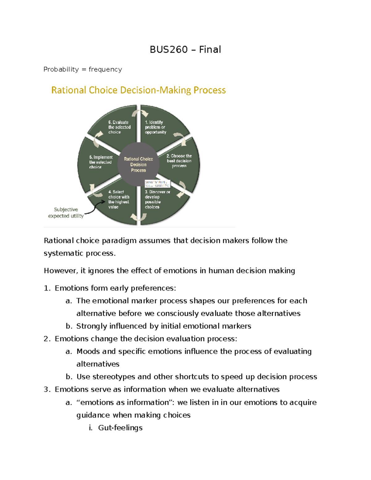 Emotions In Decision Making And Biased Decision Heuristics - Studocu