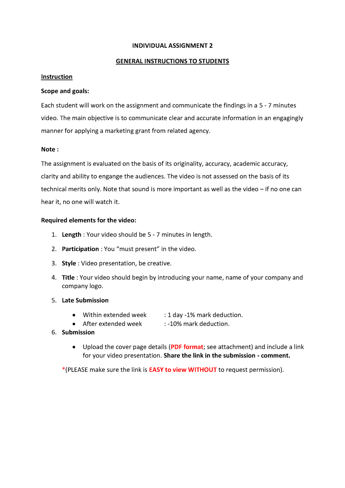 types of individual assignment