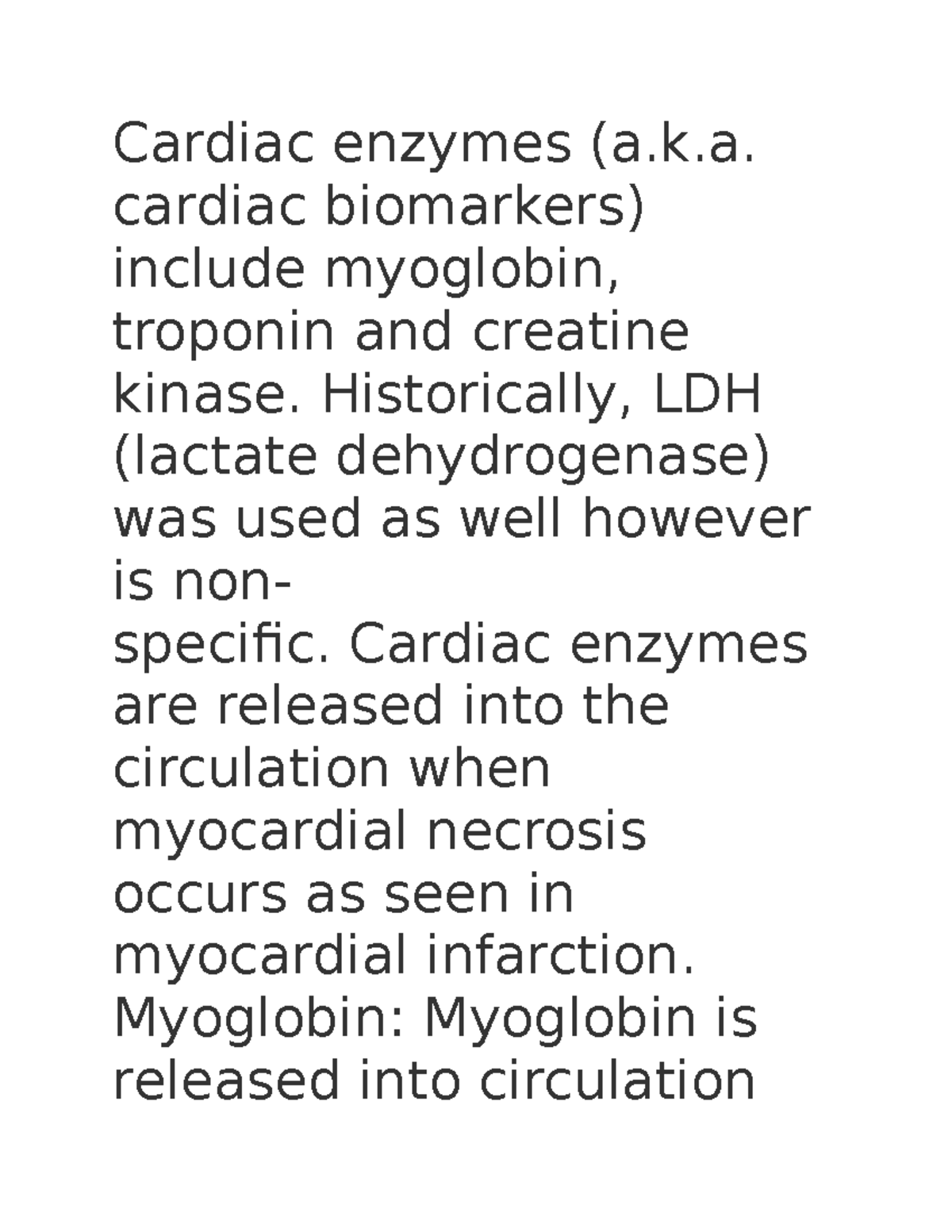 Cardiac enzymesArnold Cardiac enzymes (a.k. cardiac biomarkers