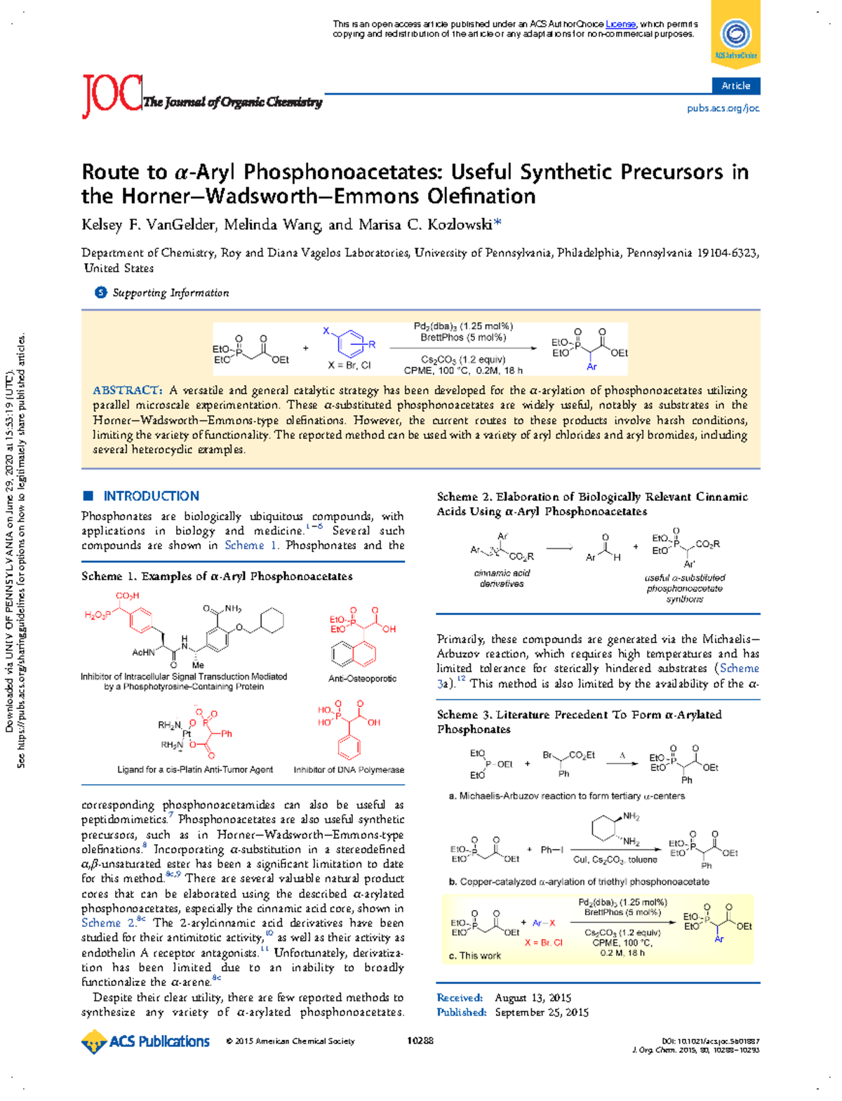 ACS Publication for Organic Chemistry JOC Final Paper - Route to α‑Aryl ...