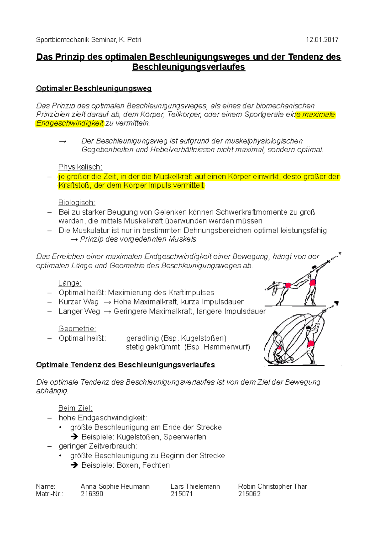 Prinzip Der Optimalen Tendenz Im Beschleunigungsverlauf Prinzip der optimalen Tendenz des Beschleunigungsverlaufes
