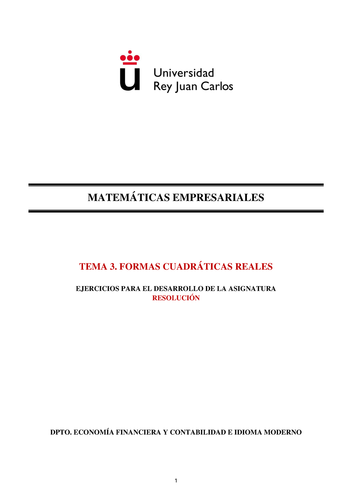 Mat Emp Ejercicios T3 Solución - MATEMÁTICAS EMPRESARIALES TEMA 3 ...