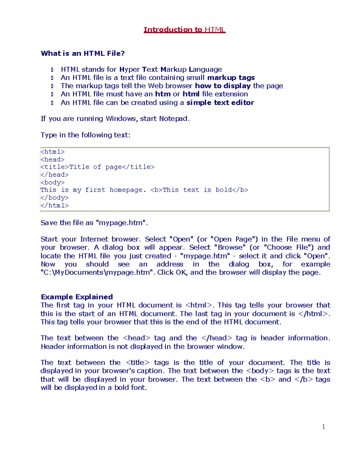 HTML - pdf html - Introduction to HTML What is an HTML File? ฀ HTML ...