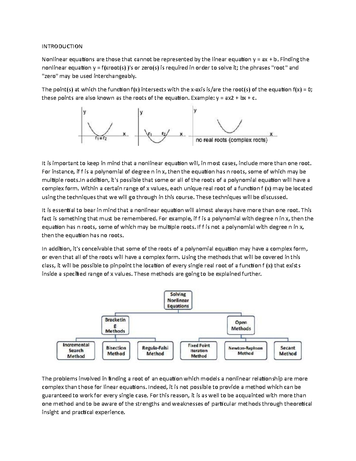 Solving NON- Linear - INTRODUCTION Nonlinear equations are those that ...