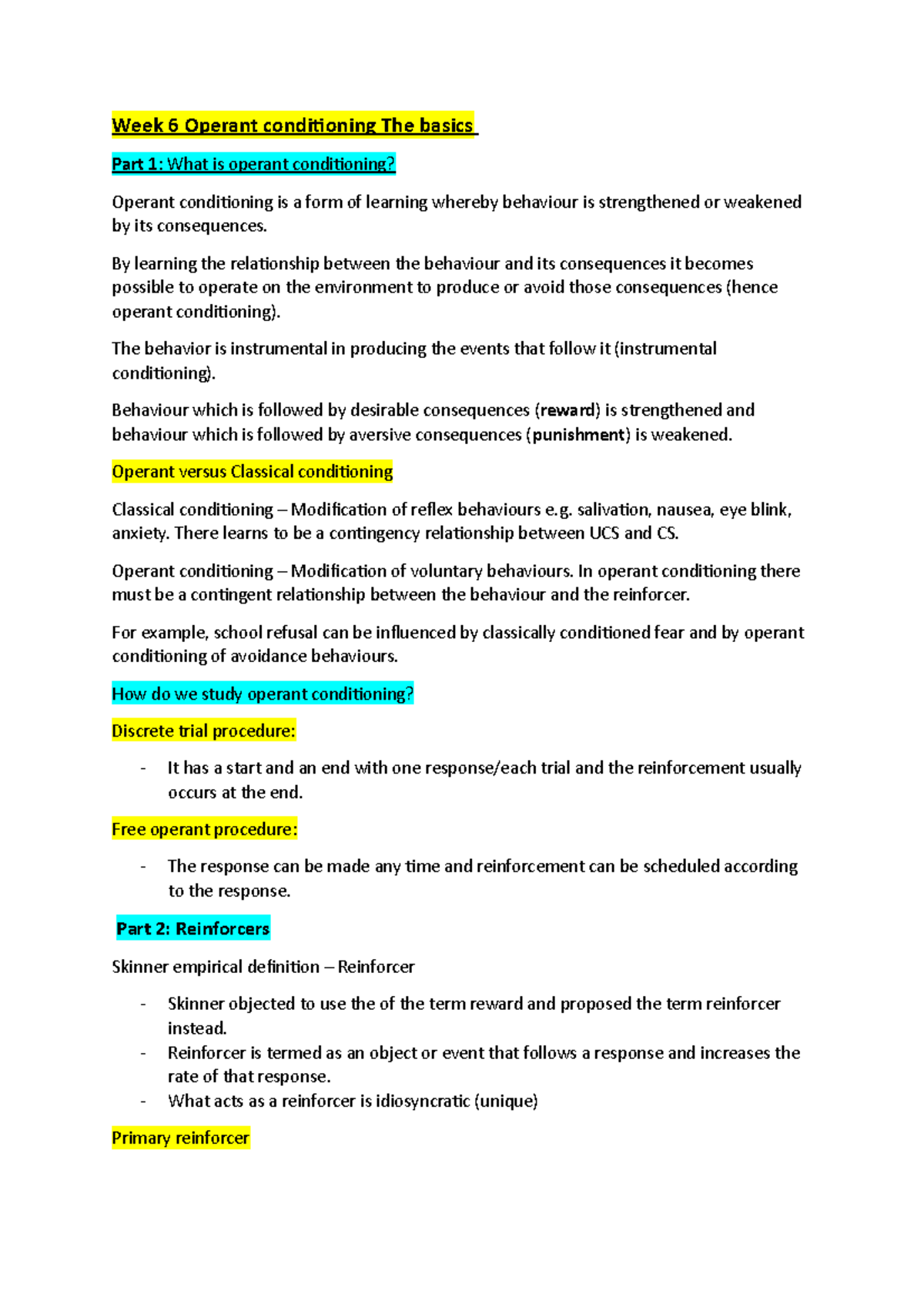 Operant conditioning The basics - By learning the relationship between ...