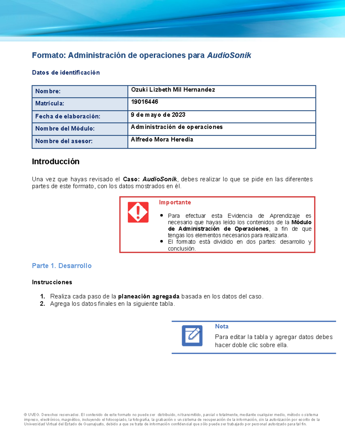 MPS Administracion de Operacion - Formato: Administración de ...