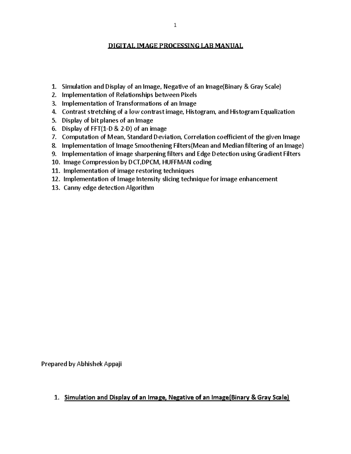 DIP Manual DIP DIGITAL IMAGE PROCESSING LAB MANUAL Simulation and