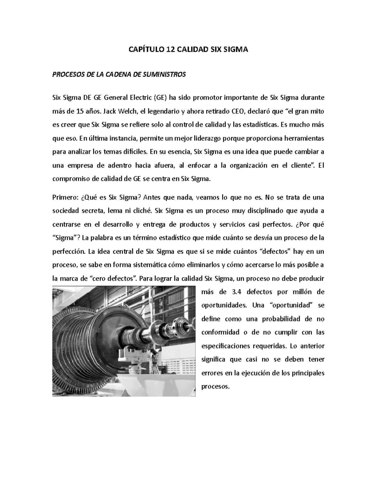 Cap tulo 12 Y 13 CAP TULO 12 CALIDAD SIX SIGMA PROCESOS DE LA
