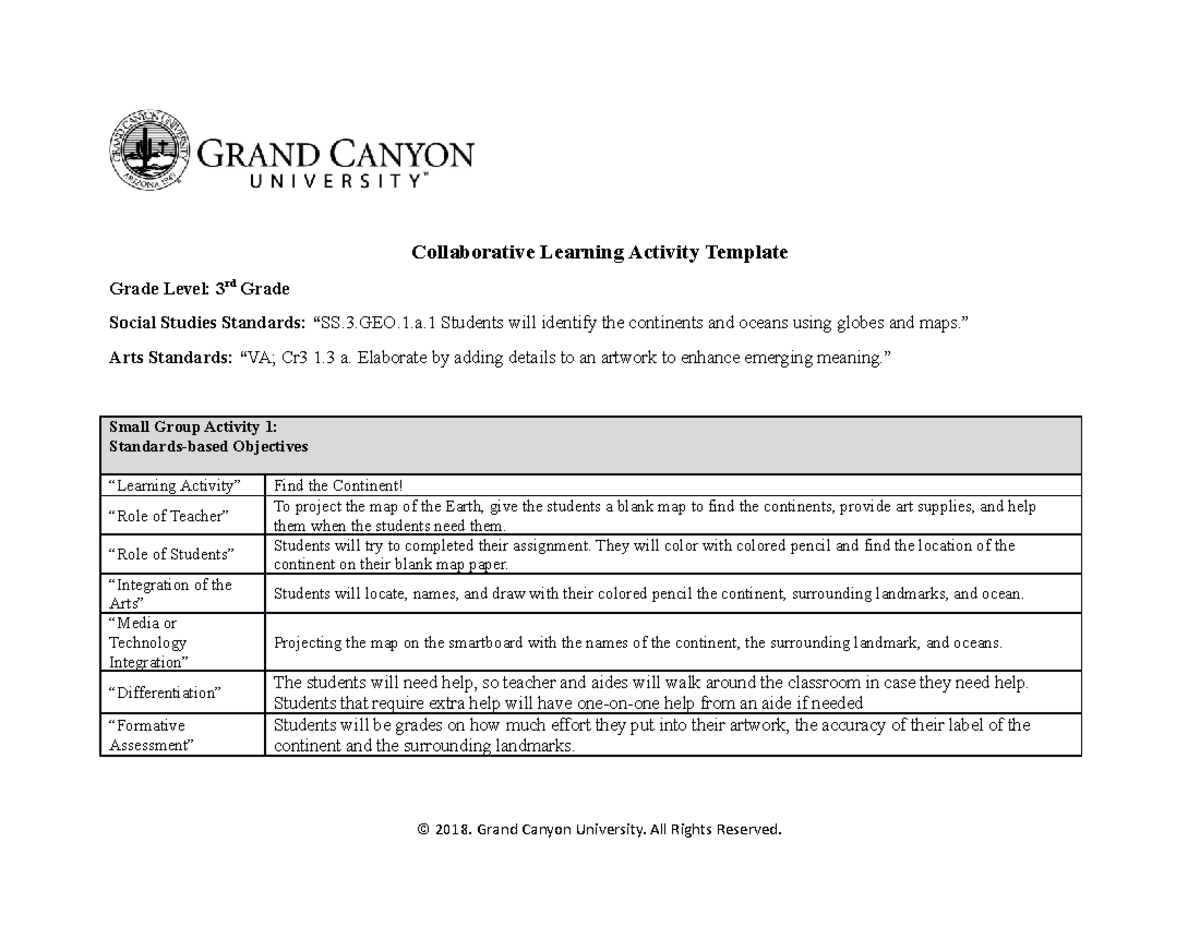 Collaborative Learning Small Groups - Collaborative Learning Activity ...