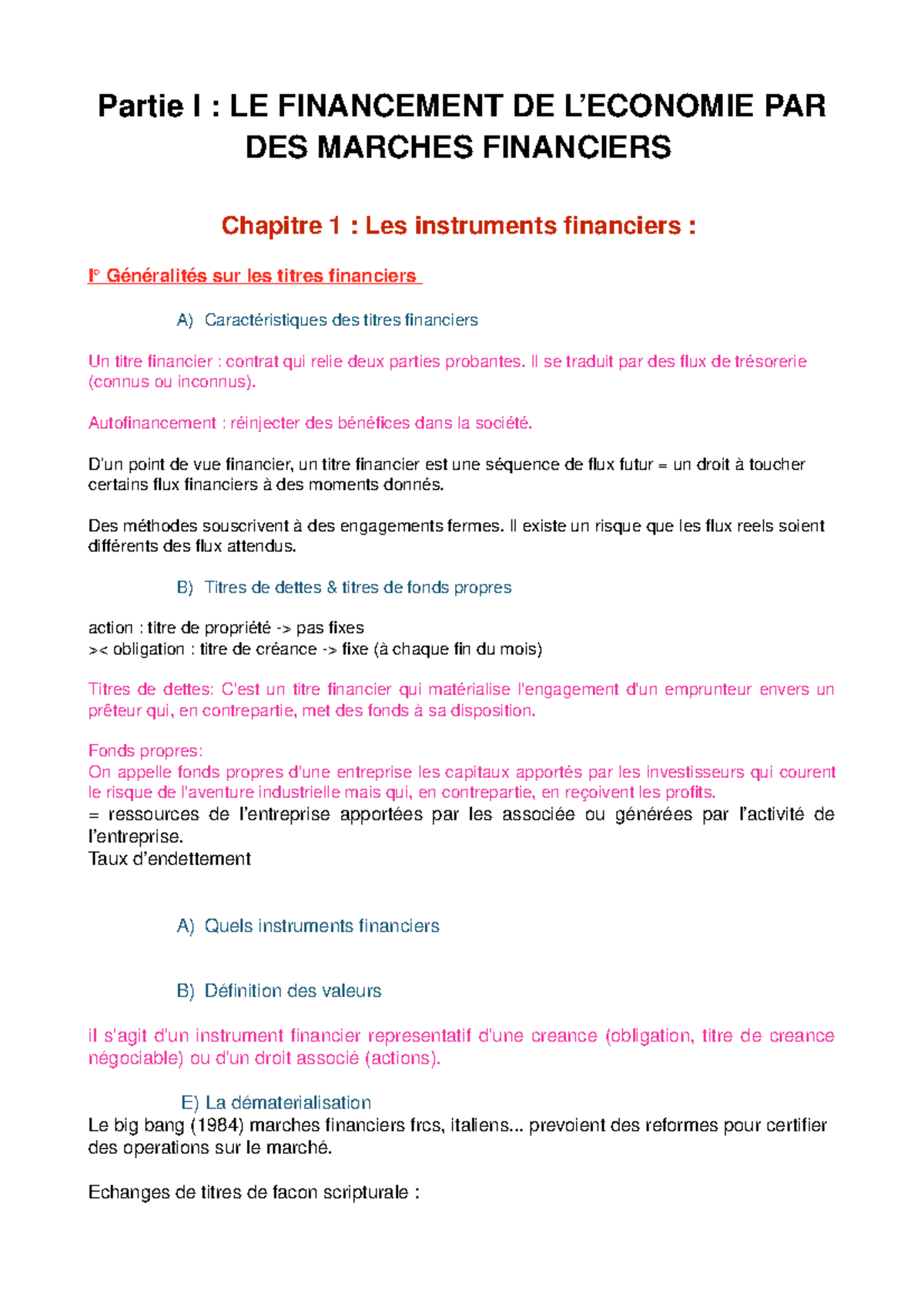 Finance Chap1 L1s1 Notes De Cours Chapitre 1 Entier Studocu