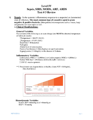 Sepsis, Septic Shock, MODS outline 2023 - Sepsis & Septic Shock I ...