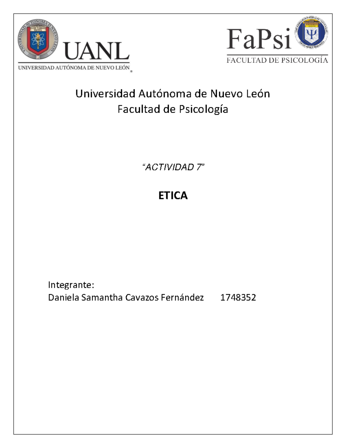 Actividad 7 - Universidad AutÛnoma de Nuevo LeÛn Facultad de PsicologÌa ...