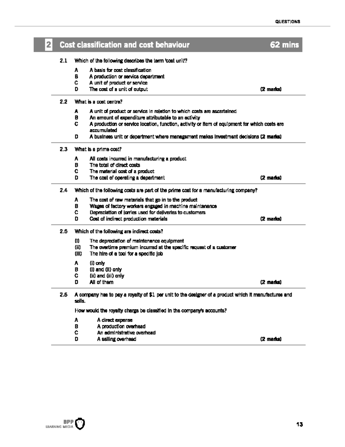 Chap.3 Practice Questions Association of Chartered Certified