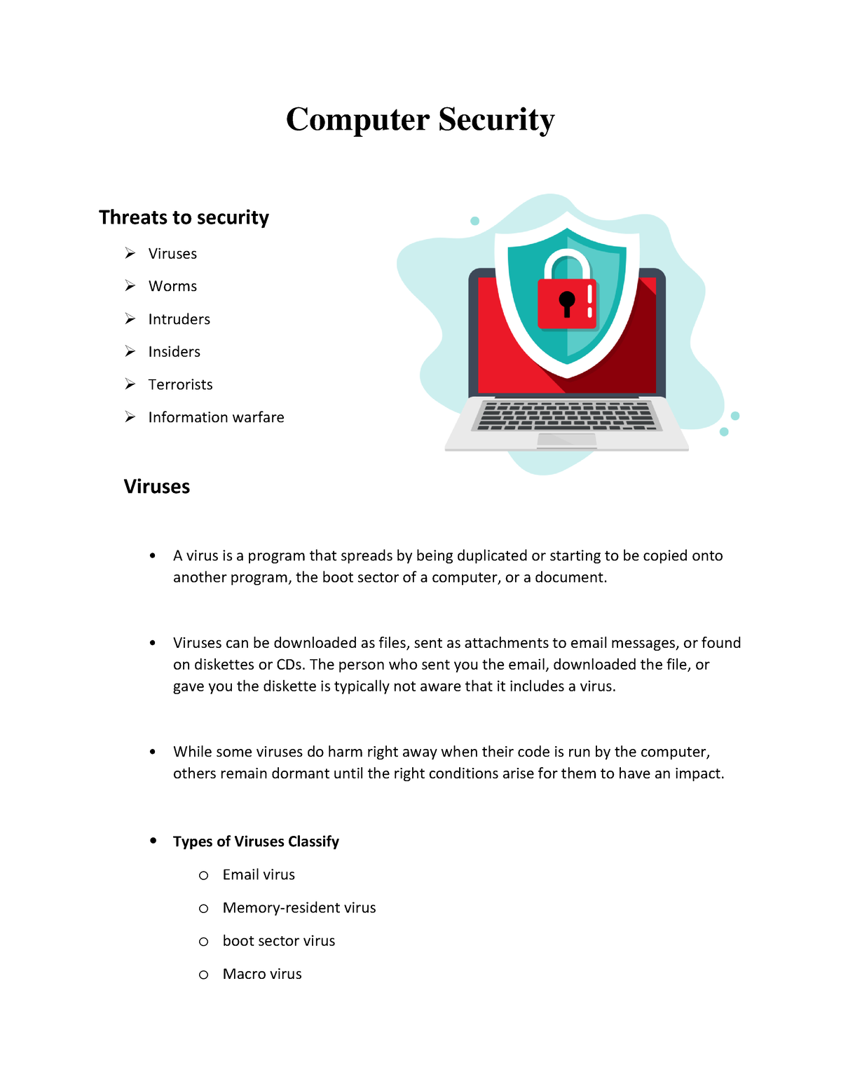 Introduction To Computer Security - Computer Security Threats To ...