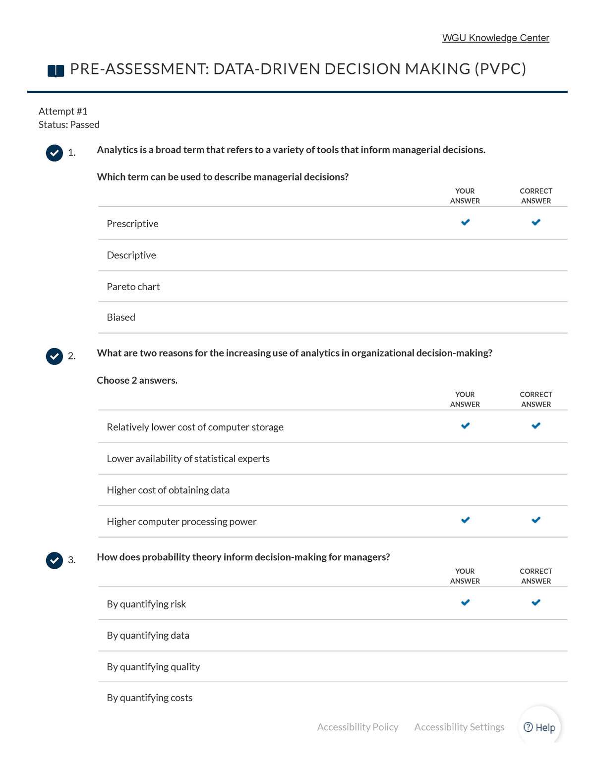 C207 Pre Test - C207 Pre Test. - PRE-ASSESSMENT: DATA-DRIVEN DECISION ...