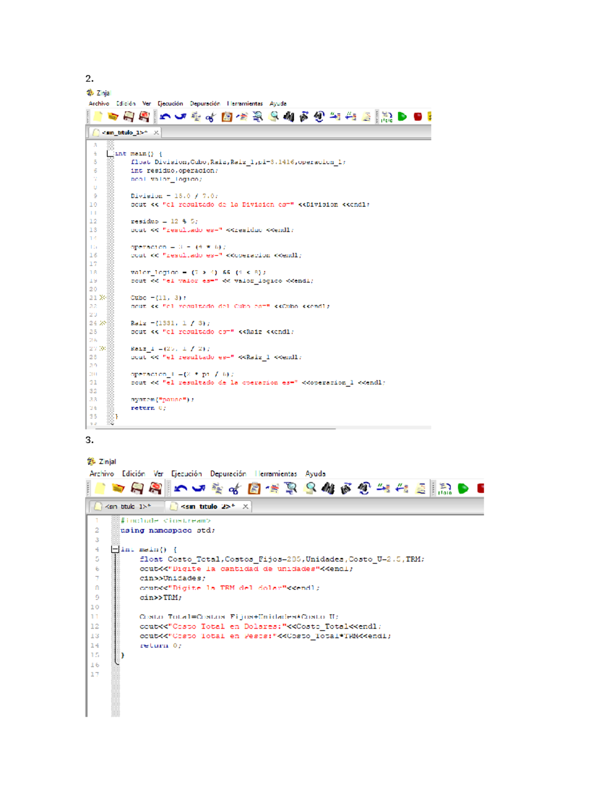 Taller 7 - copia - codigo - Programación I - 2. 3. - Studocu