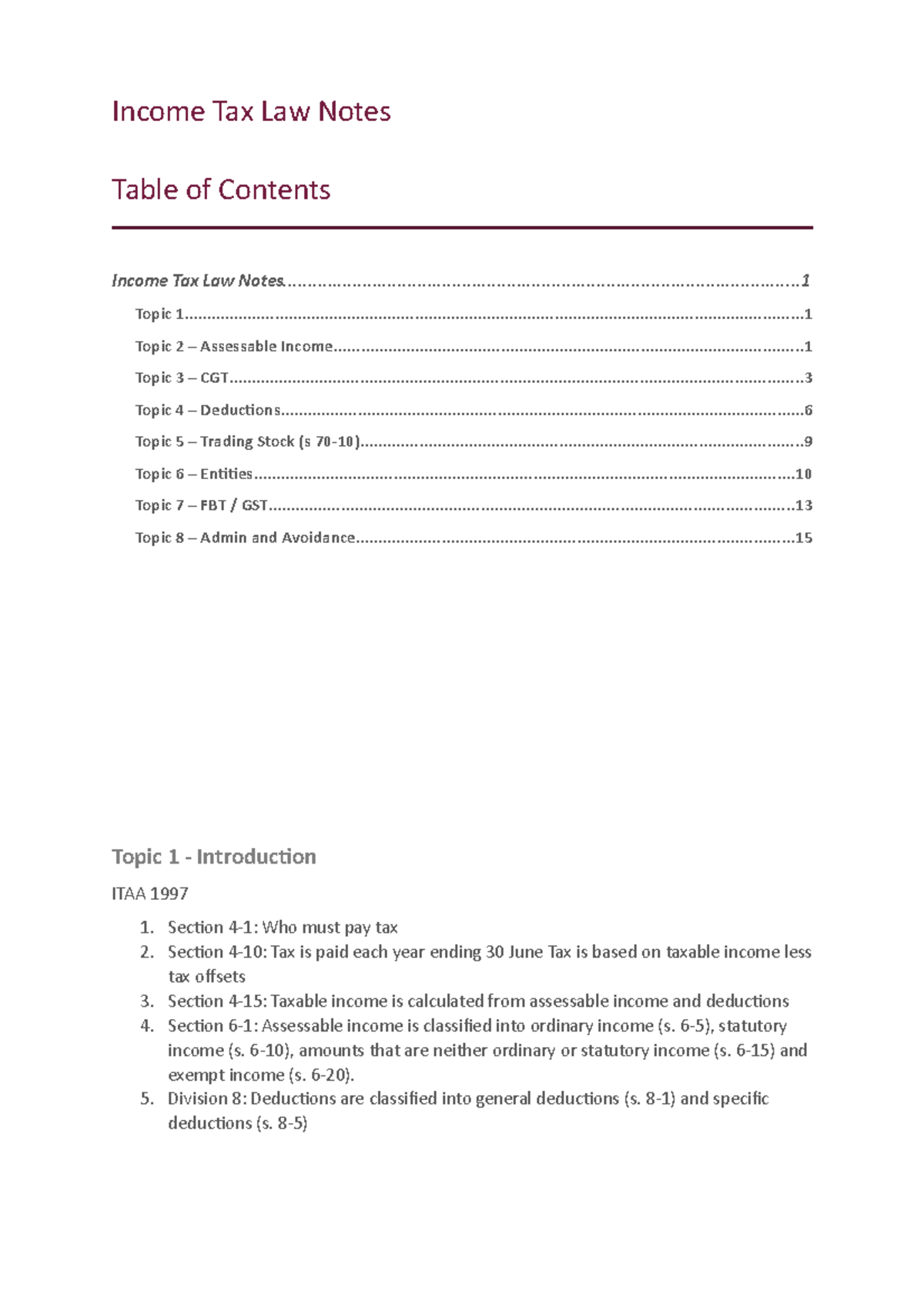 income-tax-law-notes-income-tax-law-notes-table-of-contents-income