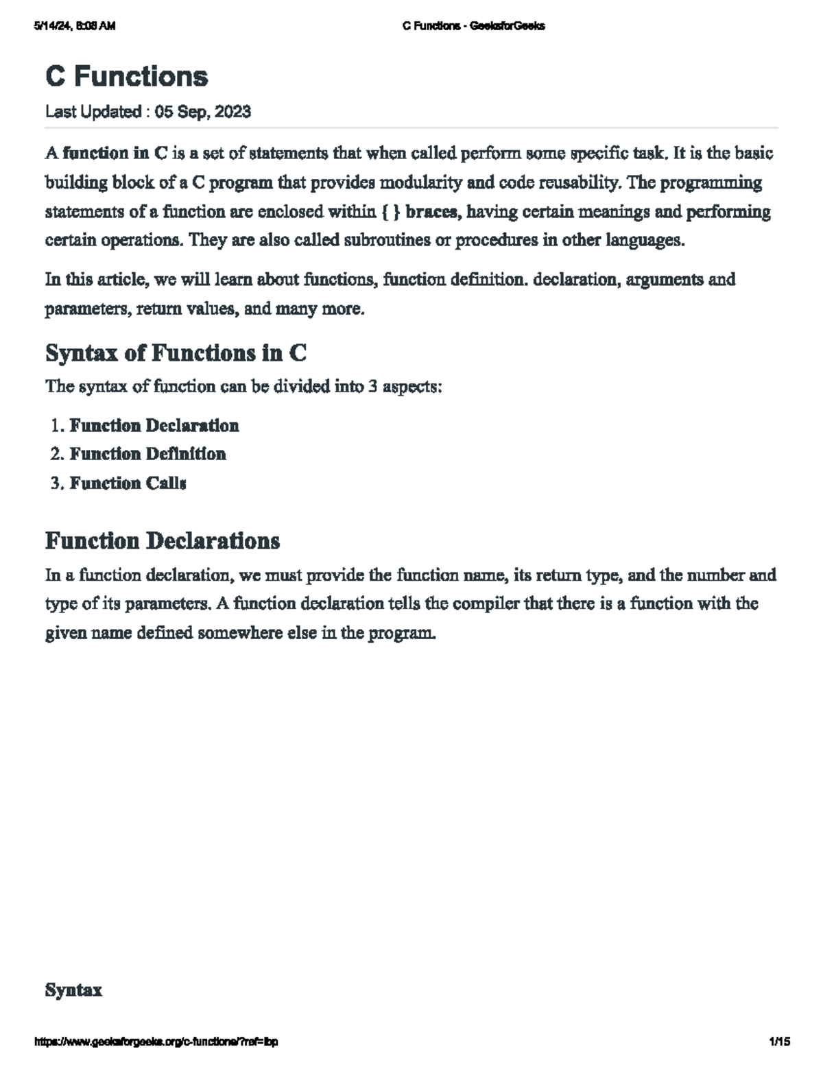 C functions-1 - notes - Information Communication Technology - Studocu image.
