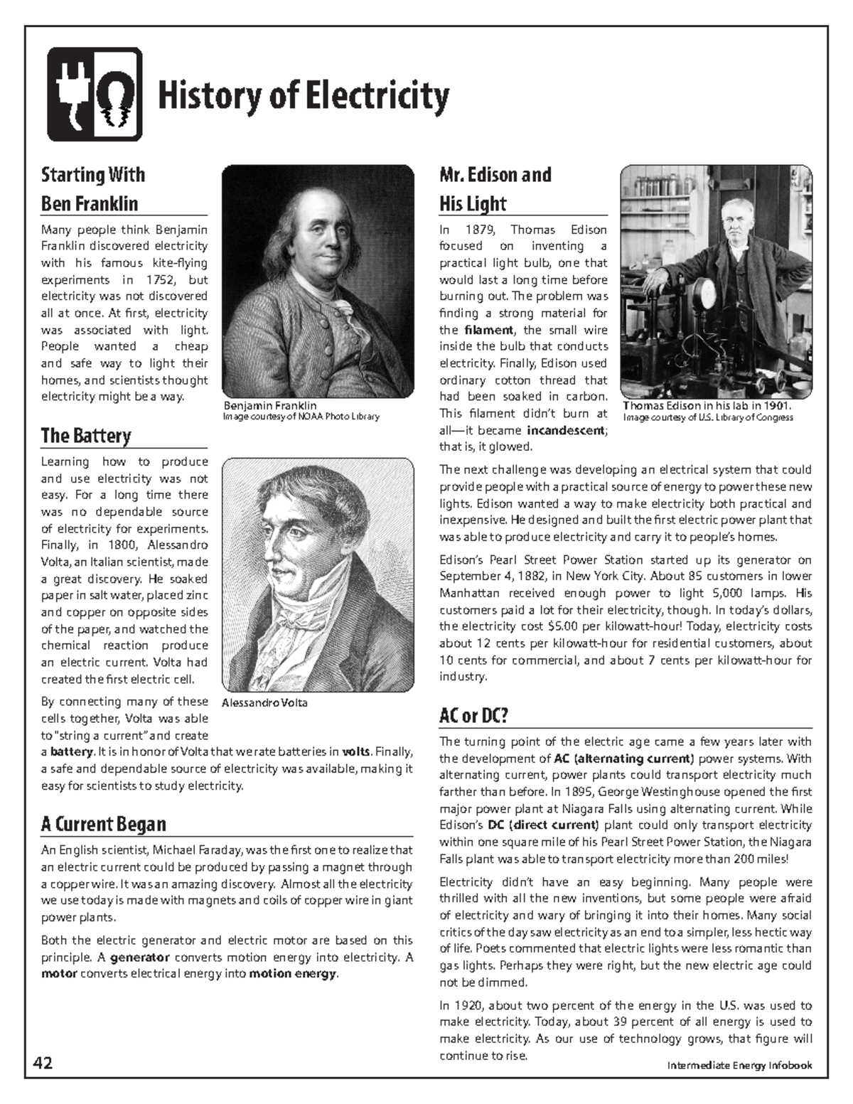 Module 1 History of Electricity 42 Intermediate Energy Infobook