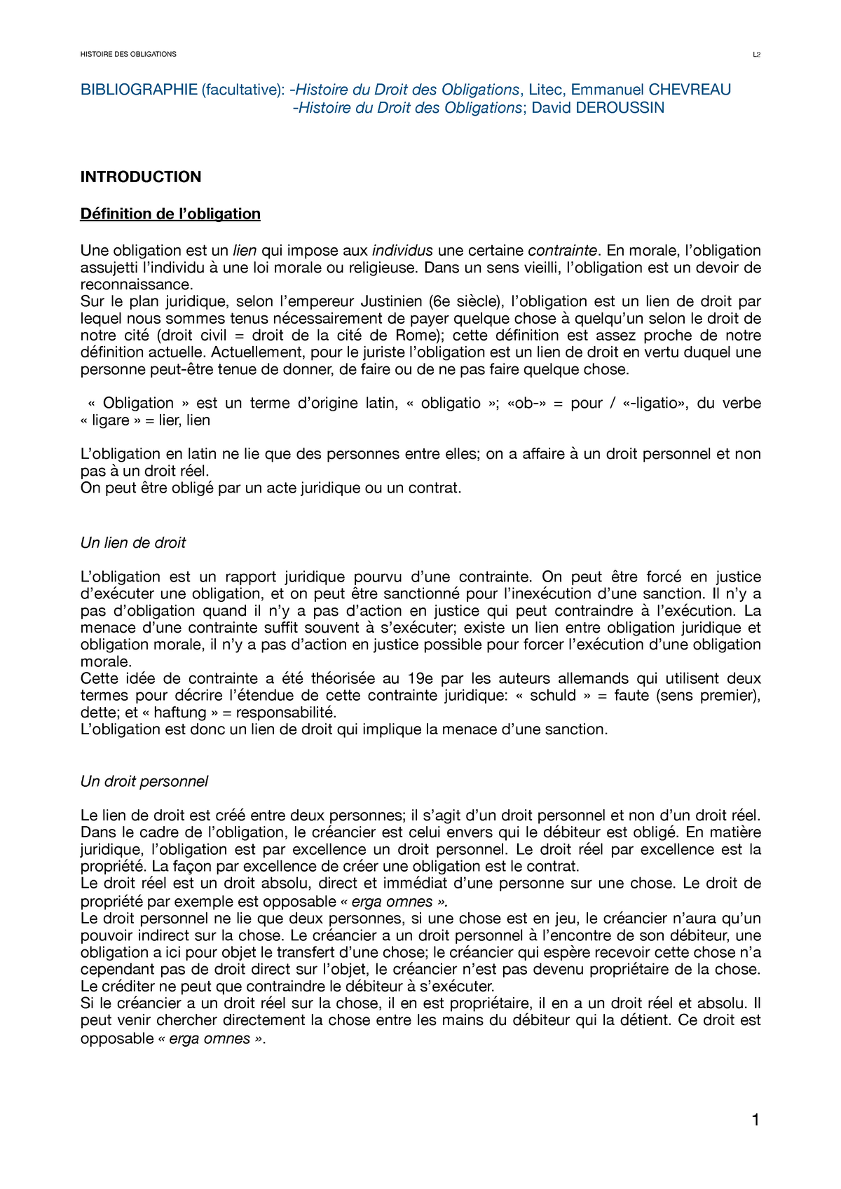 Histoire-des-obligations - BIBLIOGRAPHIE (facultative): -Histoire Du ...