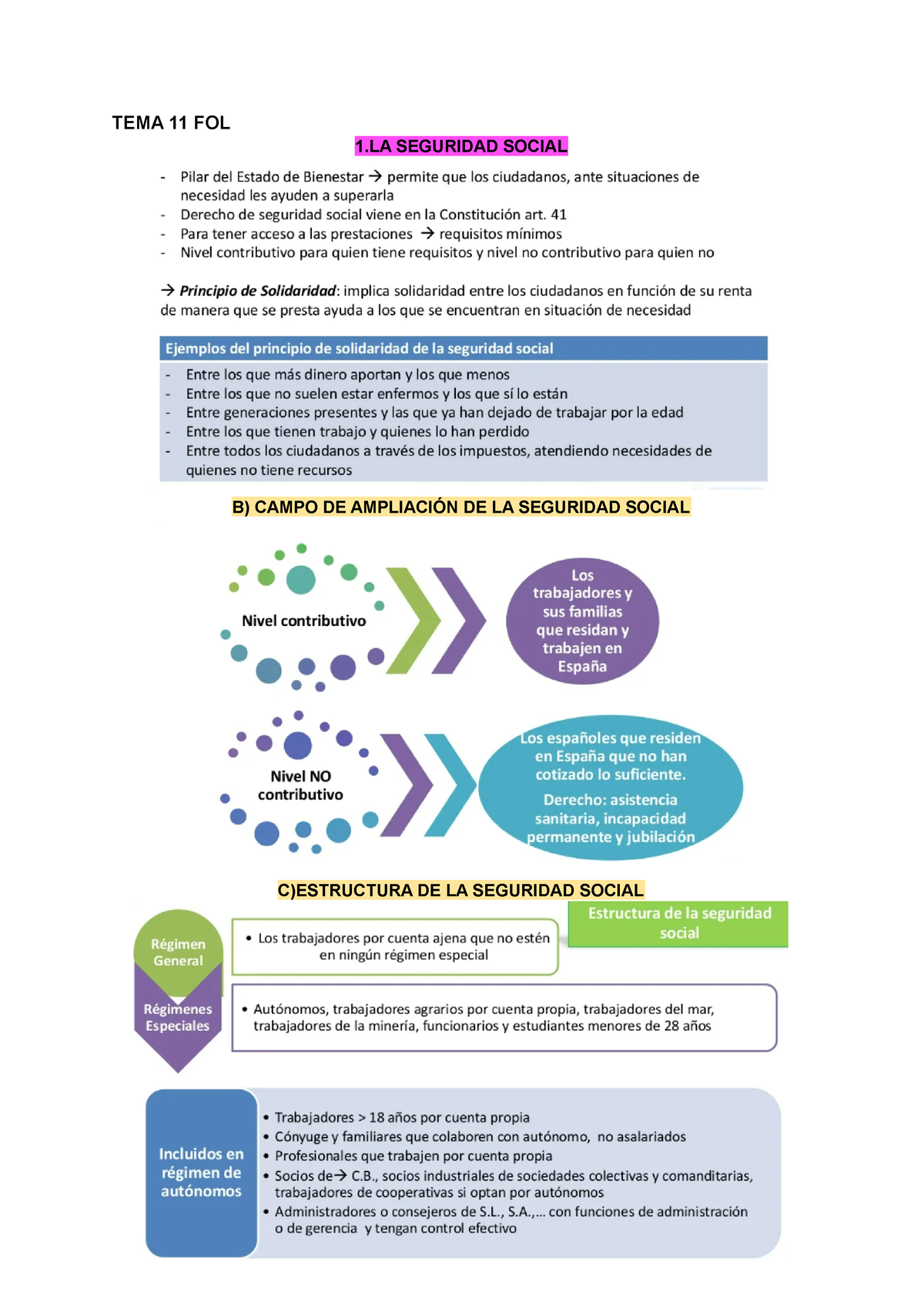 TEMA 11 FOL - Tema 11 Entero De Fol - TEMA 11 FOL 1 SEGURIDAD SOCIAL B ...