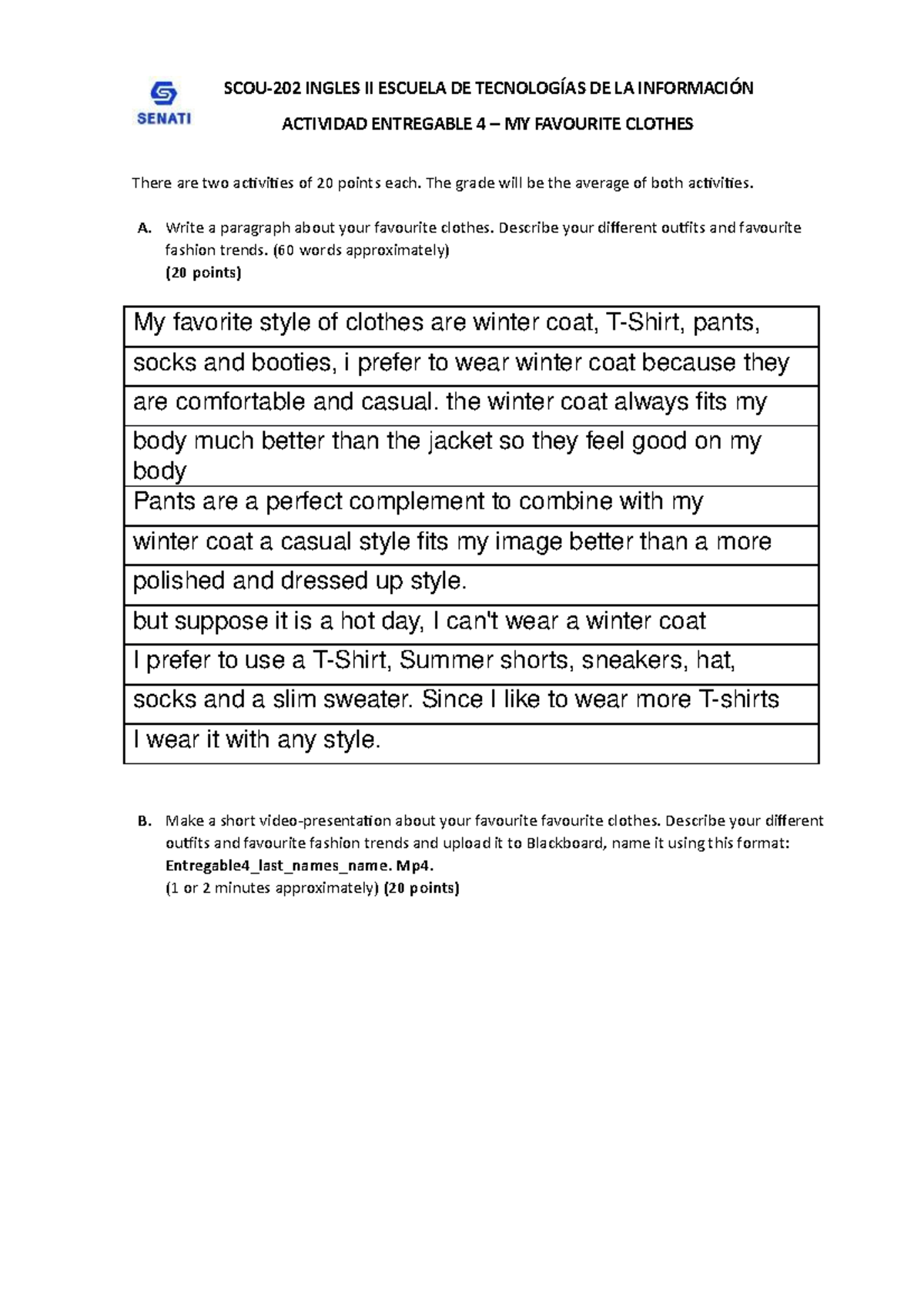 Actividad Entregable 4 My favourite clothes ETI v2 SCOU202