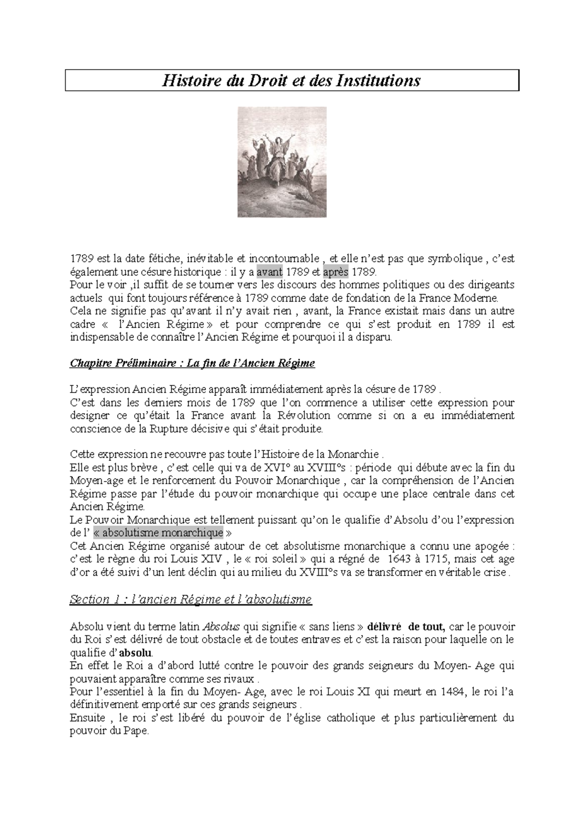 Histoire du droit et des institutions Histoire du Droit et des