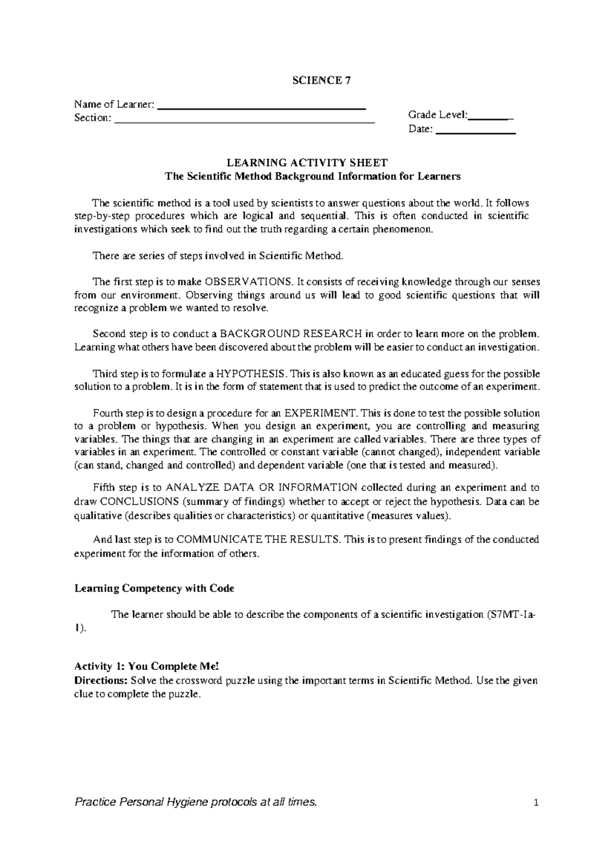 science-7-las-q1-w1-learners-activity-sheet-science-7-name-of