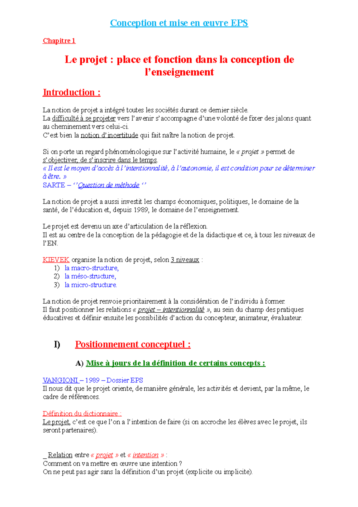 Conception et mise en oeuvre - La difficulté à se projeter vers l ...